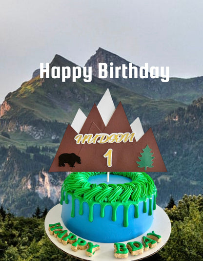 Mountain Theme Dog Cake