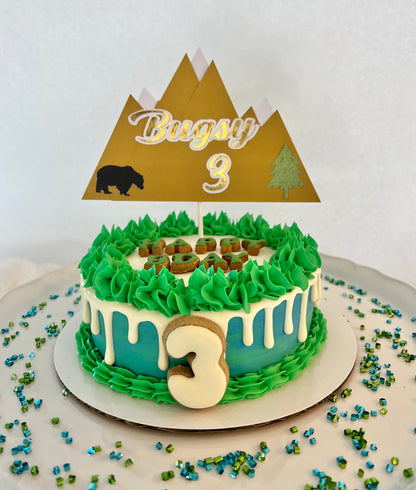 Mountain Theme Dog Cake