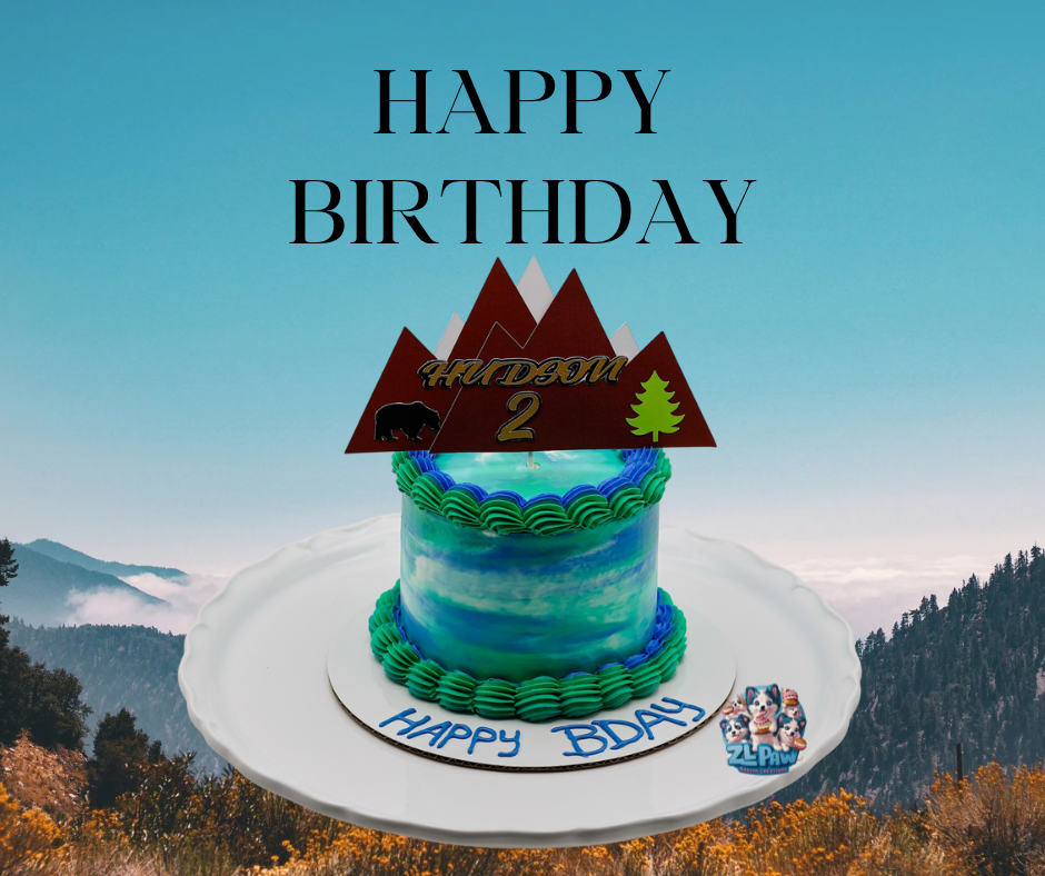 Mountain Theme Dog Cake